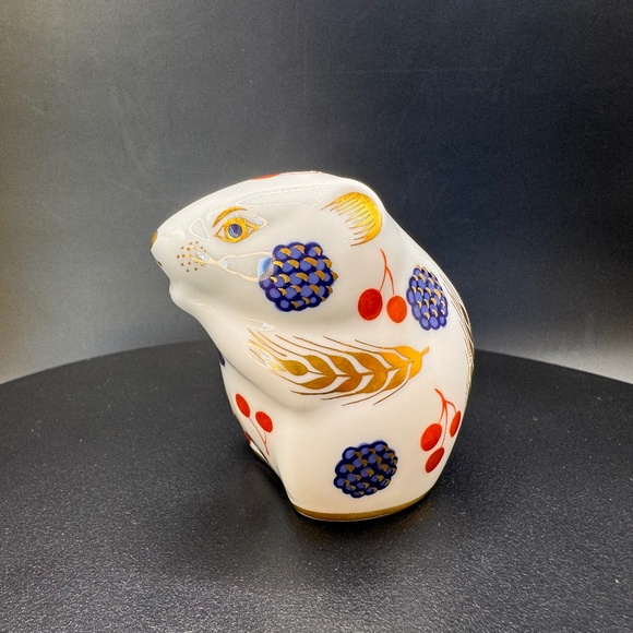 Royal Crown Derby "Harvest Mouse" vintage 1985 w/ rare permanent ceramic stopper - Picture 3 of 12